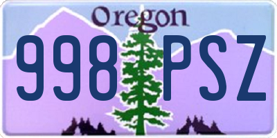 OR license plate 998PSZ