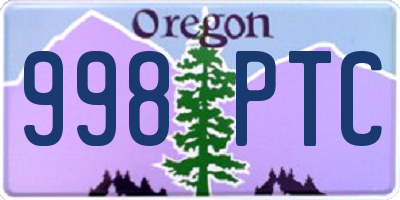 OR license plate 998PTC