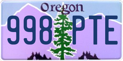 OR license plate 998PTE