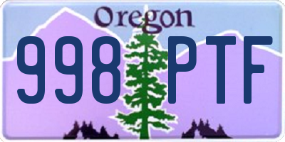 OR license plate 998PTF