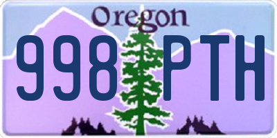 OR license plate 998PTH