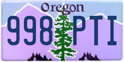 OR license plate 998PTI