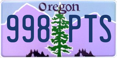 OR license plate 998PTS