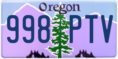 OR license plate 998PTV
