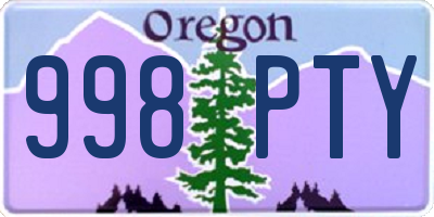 OR license plate 998PTY