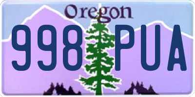 OR license plate 998PUA