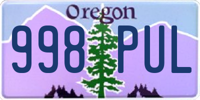 OR license plate 998PUL