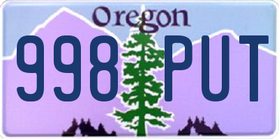 OR license plate 998PUT