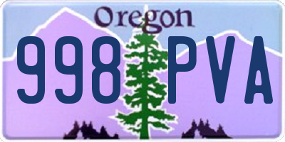 OR license plate 998PVA