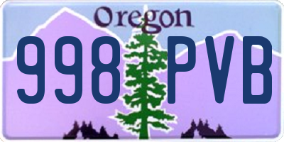 OR license plate 998PVB