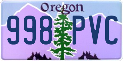 OR license plate 998PVC