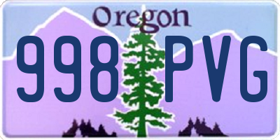OR license plate 998PVG