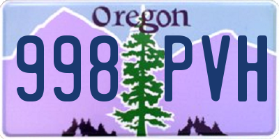 OR license plate 998PVH