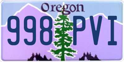 OR license plate 998PVI