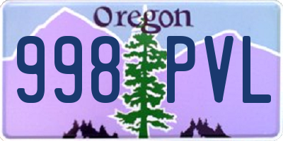 OR license plate 998PVL