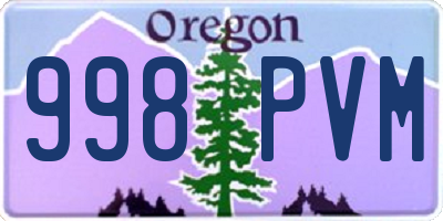 OR license plate 998PVM