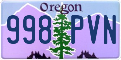 OR license plate 998PVN
