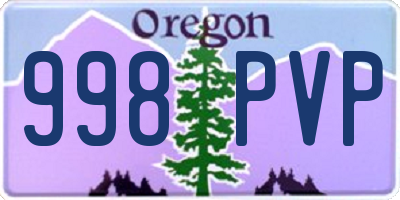 OR license plate 998PVP