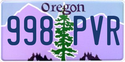OR license plate 998PVR
