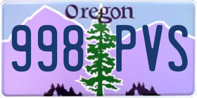 OR license plate 998PVS
