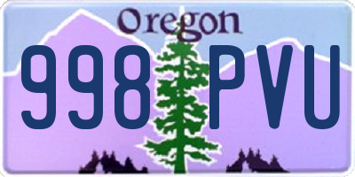 OR license plate 998PVU