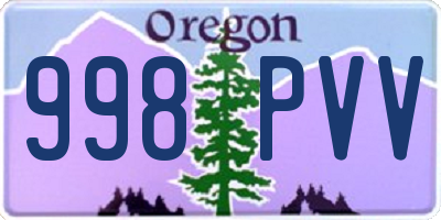 OR license plate 998PVV