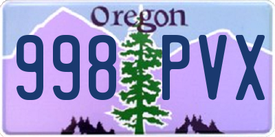 OR license plate 998PVX