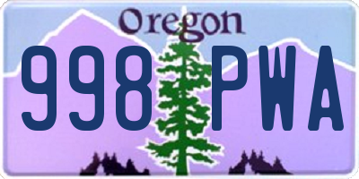 OR license plate 998PWA