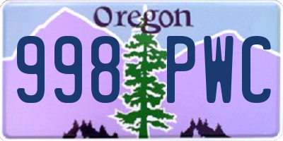 OR license plate 998PWC