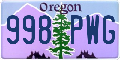 OR license plate 998PWG