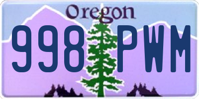 OR license plate 998PWM