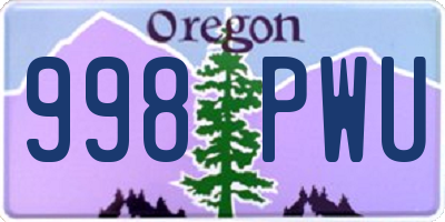 OR license plate 998PWU