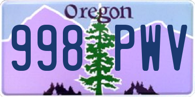 OR license plate 998PWV