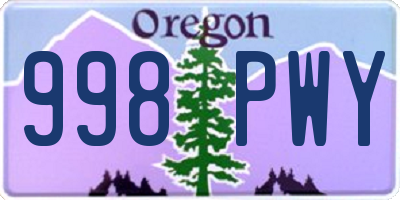 OR license plate 998PWY