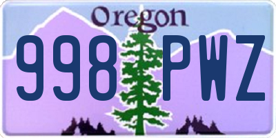 OR license plate 998PWZ