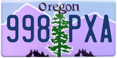 OR license plate 998PXA