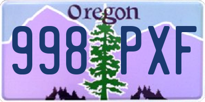 OR license plate 998PXF