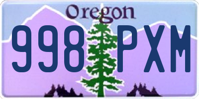 OR license plate 998PXM