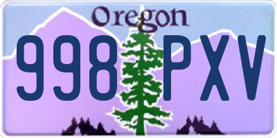 OR license plate 998PXV
