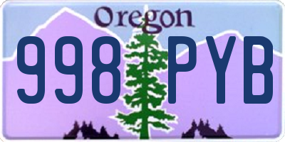OR license plate 998PYB