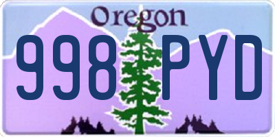 OR license plate 998PYD