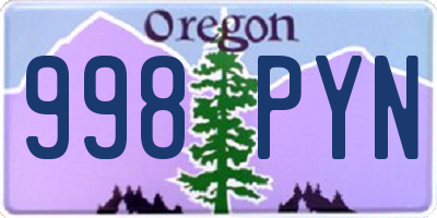 OR license plate 998PYN
