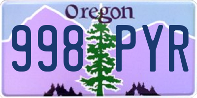 OR license plate 998PYR