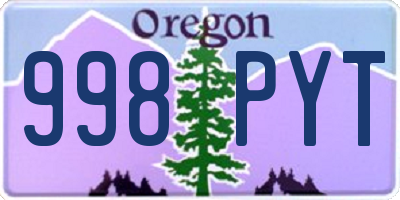 OR license plate 998PYT