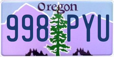 OR license plate 998PYU