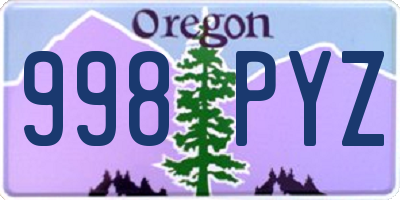 OR license plate 998PYZ