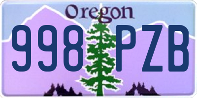 OR license plate 998PZB