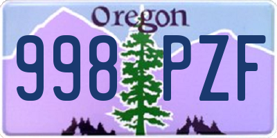 OR license plate 998PZF
