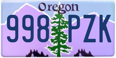 OR license plate 998PZK