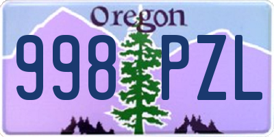OR license plate 998PZL